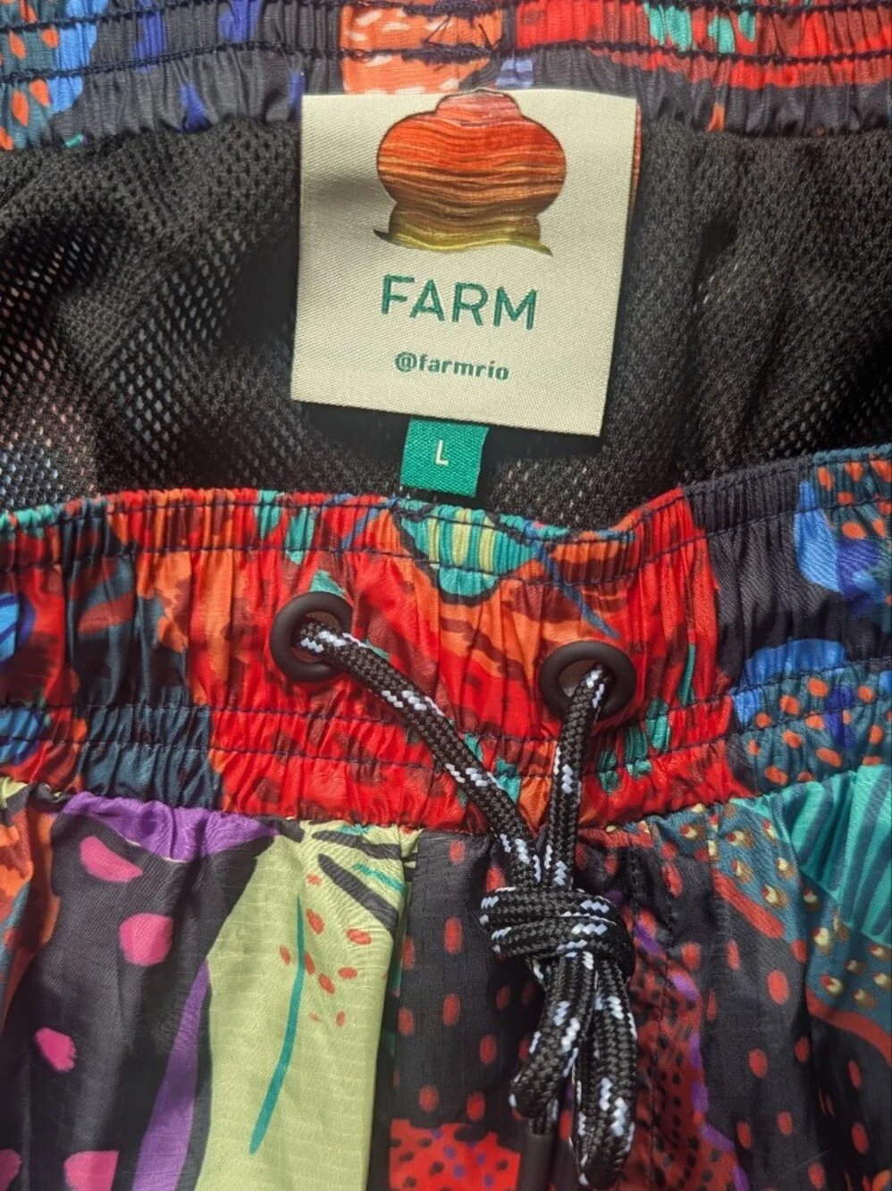 Farm Rio Black Cool Leopard Athletic Shorts - Size Large - Picture 3 of 7